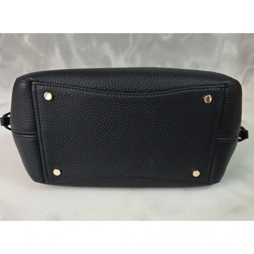 KATE SPADE DUMPLING SMALL SATCHEL SHOULDER CROSSBODY BAG TOTE BLACK LEATHER GOLD - Picture 14 of 14